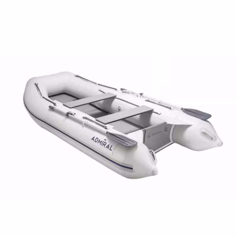 Лодка надувная ПВХ Адмирал  270, пайол фанерный, белый/синий