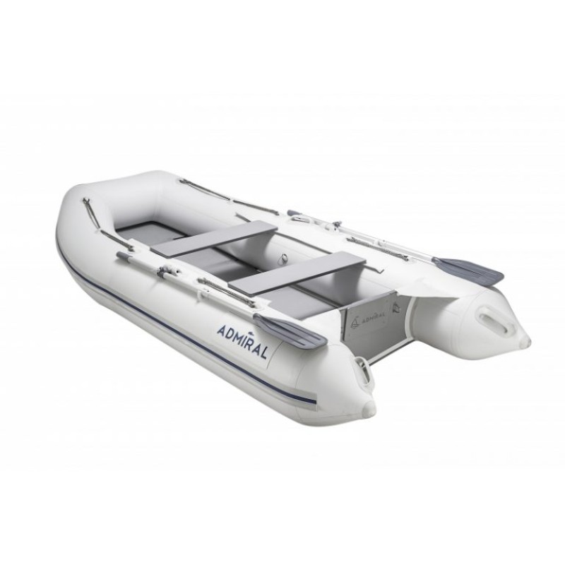 Лодка надувная ПВХ Адмирал 270, пайол фанерный, серый/черный