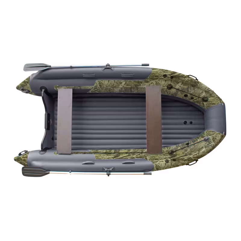Лодка надувная ПВХ с интегрированным фальшбортом Angler Skat Triton 450NDFi, НДНД, камуфляж