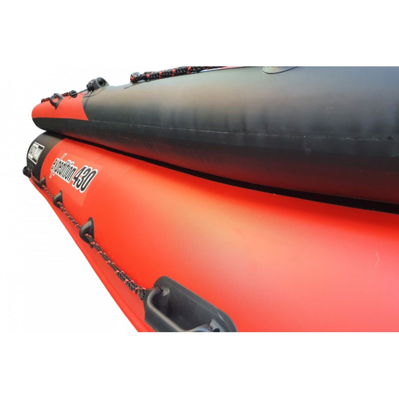 Лодка надувная ПВХ Flinс Boatsman BT430 Expedition, НДНД, черный/красный