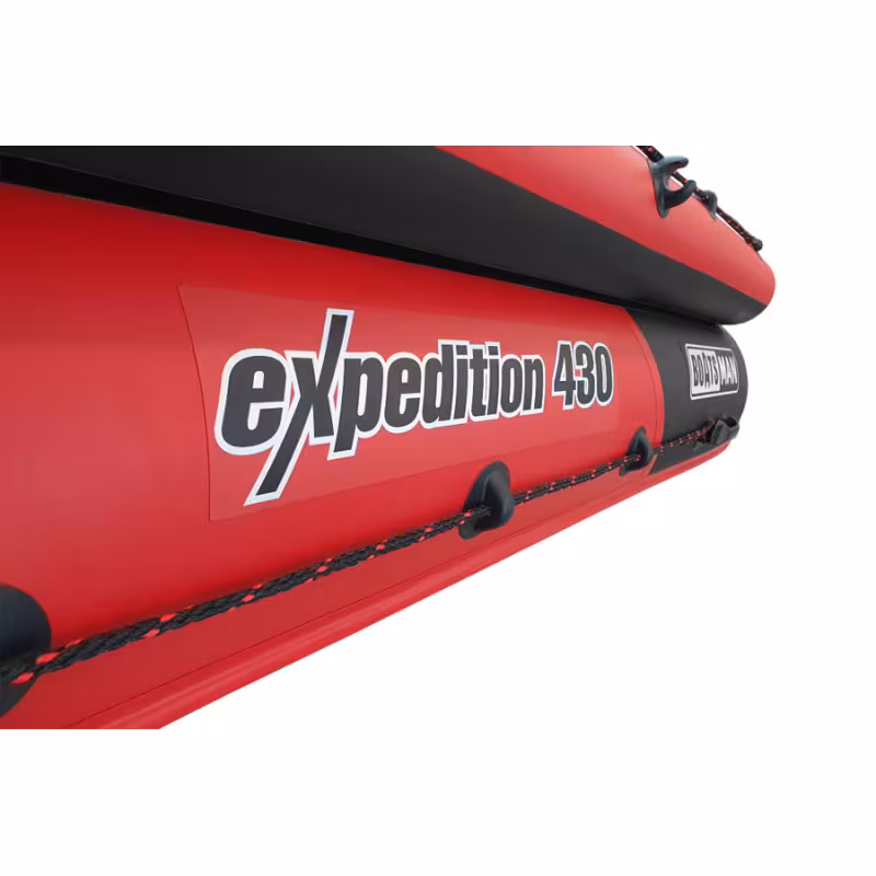 Лодка надувная ПВХ Flinс Boatsman BT430 Expedition, НДНД, черный/красный