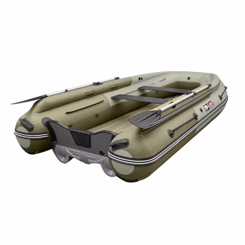 Лодка надувная ПВХ с интегрированным фальшбортом Angler Reef Triton 400 Fi S-Max, НДНД, хаки/оливковый