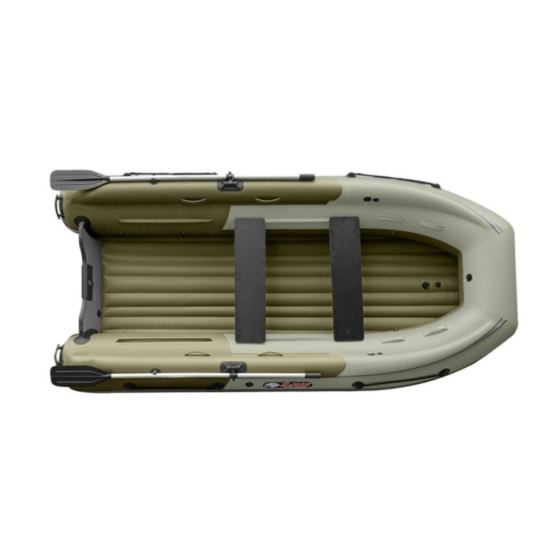 Лодка надувная ПВХ с интегрированным фальшбортом Angler Reef Triton 400 Fi S-Max, НДНД, хаки/оливковый