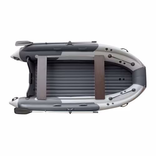 Лодка надувная ПВХ Angler Skat Triton 390NDFi с интегрированным фальшбортом, НДНД, темно-серый/серый