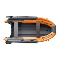 Лодка надувная ПВХ Angler Skat Triton 390NDFi с интегрированным фальшбортом, НДНД, серый/оранжевый