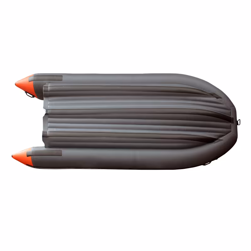 Лодка надувная ПВХ Angler Skat Triton 390NDFi с интегрированным фальшбортом, НДНД, серый/оранжевый