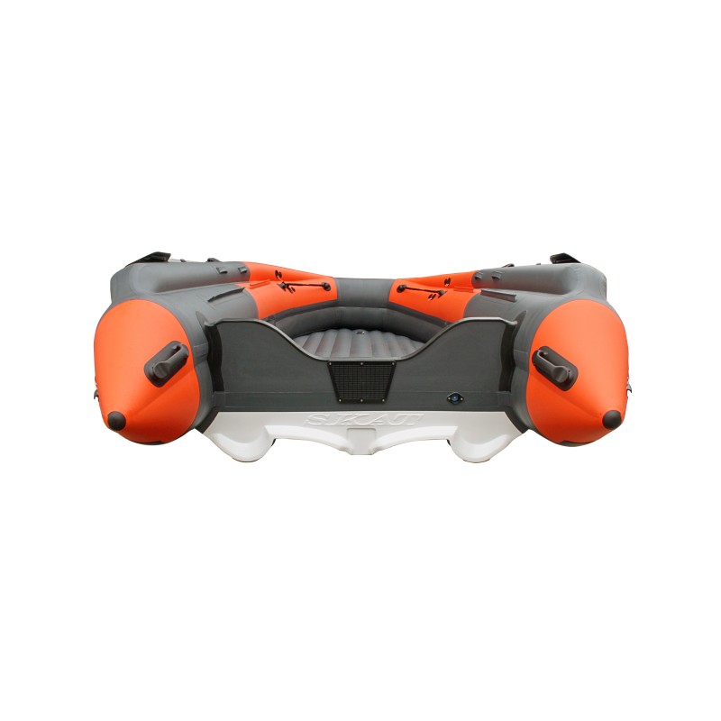 Лодка надувная ПВХ Angler Skat Triton 390NDFi с интегрированным фальшбортом, НДНД, серый/оранжевый