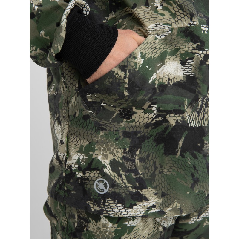 Костюм антимоскитный мужской Huntsman Антигнус-Люкс Зеленый питон, ткань сорочка, зеленый камуфляж, размер 44-46, 182-188 см