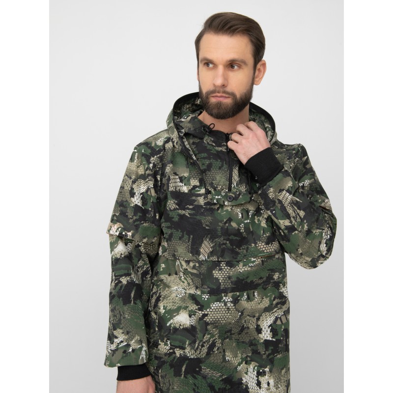 Костюм антимоскитный мужской Huntsman Антигнус-Люкс Зеленый питон, ткань сорочка, зеленый камуфляж, размер 44-46, 182-188 см