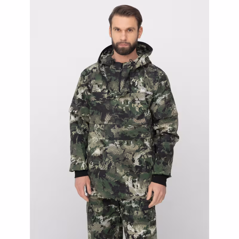 Костюм антимоскитный мужской Huntsman Антигнус-Люкс Зеленый питон, ткань сорочка, зеленый камуфляж, размер 44-46, 182-188 см