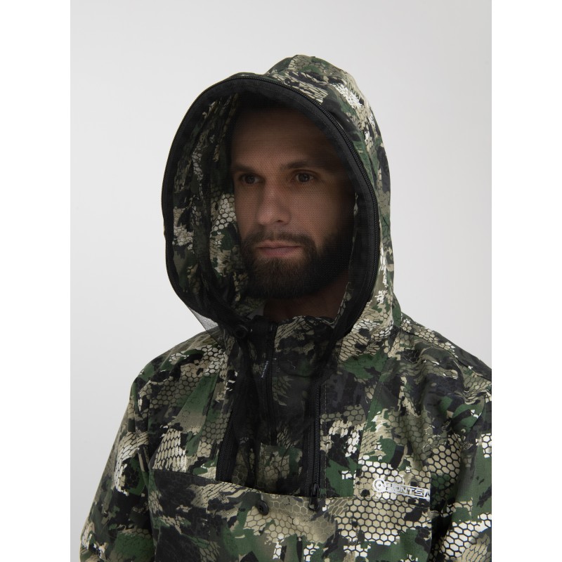 Костюм антимоскитный мужской Huntsman Антигнус-Люкс Зеленый питон, ткань сорочка, зеленый камуфляж, размер 44-46, 182-188 см