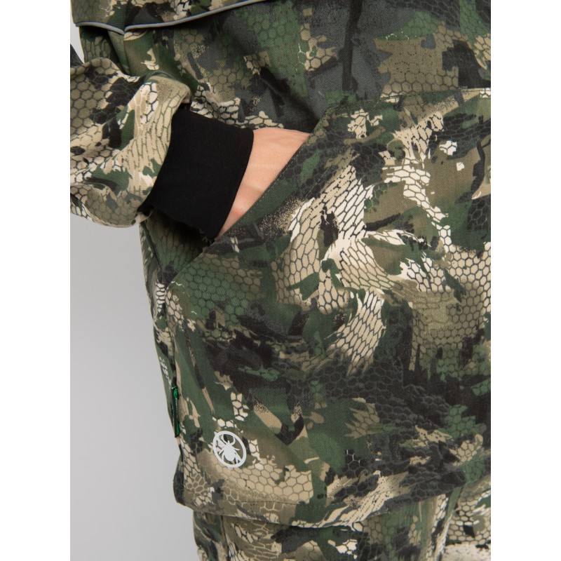 Костюм антимоскитный мужской Huntsman Антигнус-Люкс Зеленый питон, тканьТвил-Пич, зеленый камуфляж, размер 48-50, 170-176 см