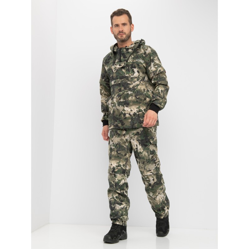 Костюм антимоскитный мужской Huntsman Антигнус-Люкс Зеленый питон, тканьТвил-Пич, зеленый камуфляж, размер 48-50, 182-188 см