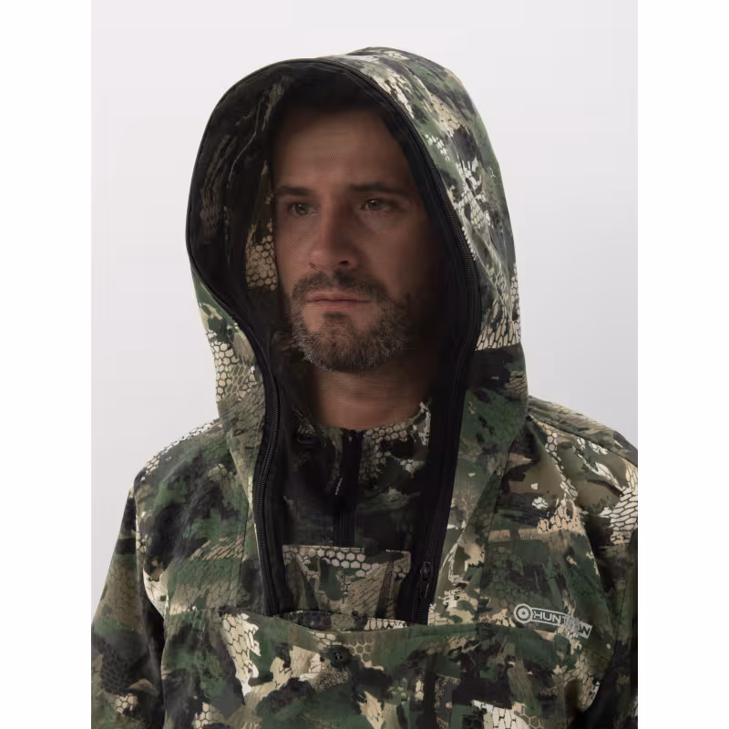 Костюм антимоскитный мужской Huntsman Антигнус-Люкс Зеленый питон, тканьТвил-Пич, зеленый камуфляж, размер 56-58, 170-176 см
