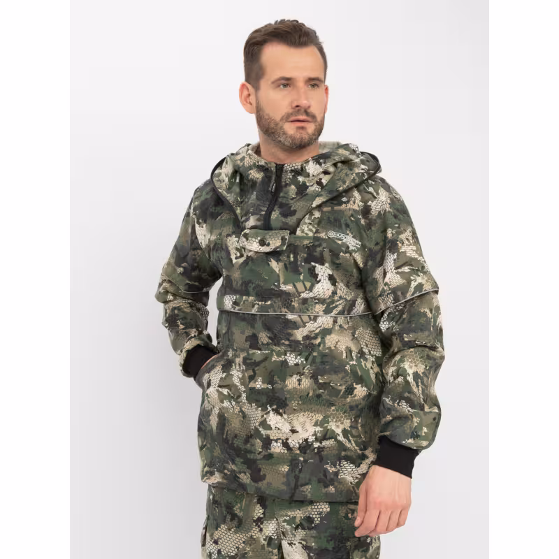 Костюм антимоскитный мужской Huntsman Антигнус-Люкс Зеленый питон, тканьТвил-Пич, зеленый камуфляж, размер 60-62, 170-176 см