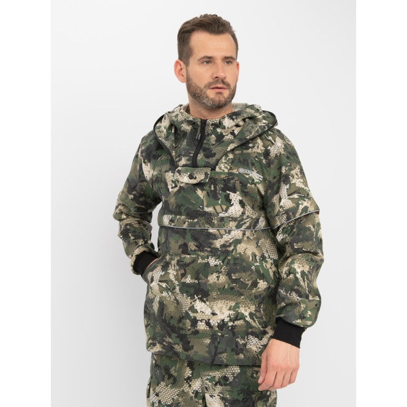 Костюм антимоскитный мужской Huntsman Антигнус-Люкс Зеленый питон, тканьТвил-Пич, зеленый камуфляж, размер 60-62, 170-176 см