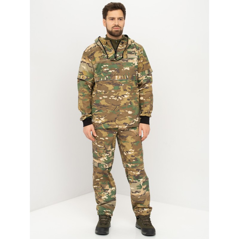 Костюм антимоскитный мужской Huntsman Антигнус-Люкс Мультикам, ткань смесовая/Твил-Пич, камуфляж, размер 48-50, 170-176 см