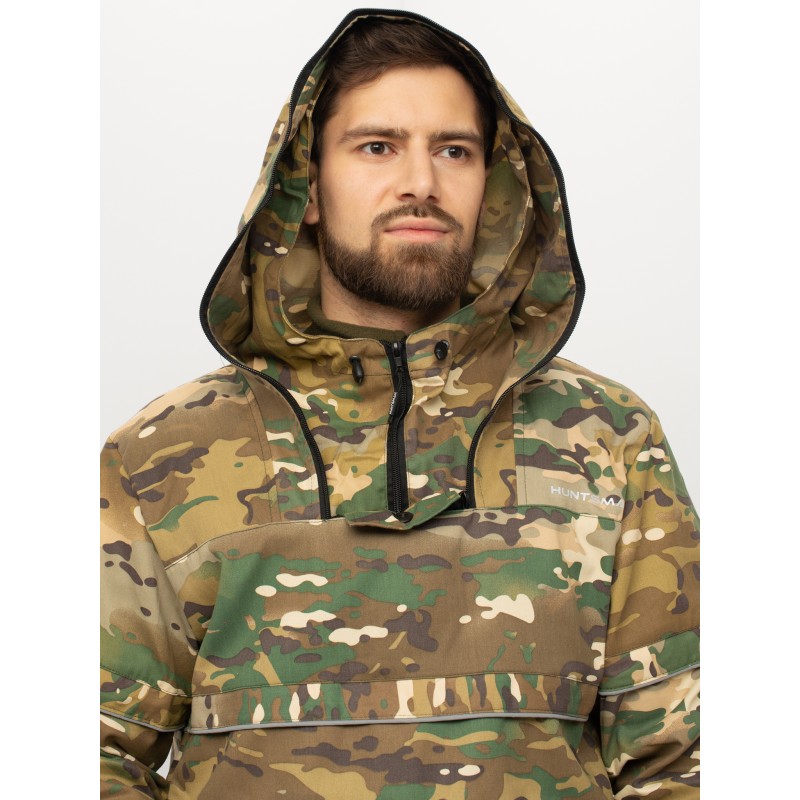 Костюм антимоскитный мужской Huntsman Антигнус-Люкс Мультикам, ткань смесовая/Твил-Пич, камуфляж, размер 48-50, 170-176 см