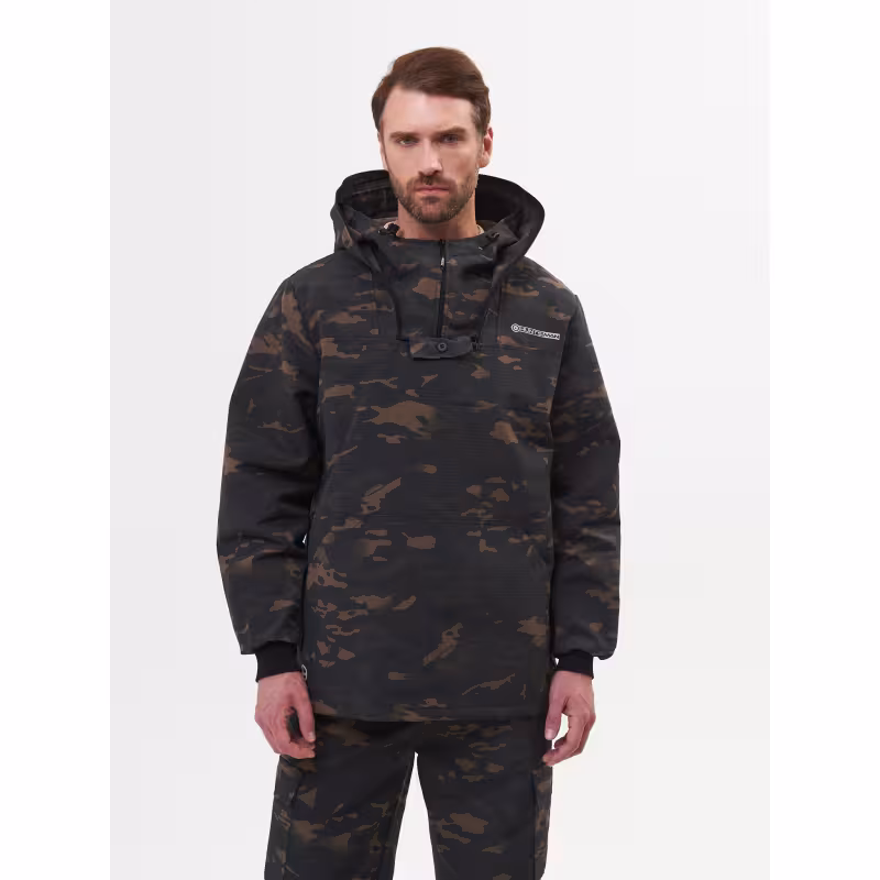 Костюм антимоскитный мужской Huntsman Антигнус Эконом Мультикам City, ткань смесовая Рип-Стоп, черный камуфляж, размер 48-50, 170-176 см