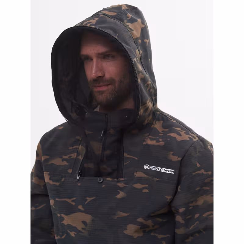 Костюм антимоскитный мужской Huntsman Антигнус Эконом Мультикам City, ткань смесовая Рип-Стоп, черный камуфляж, размер 52-54, 182-188 см