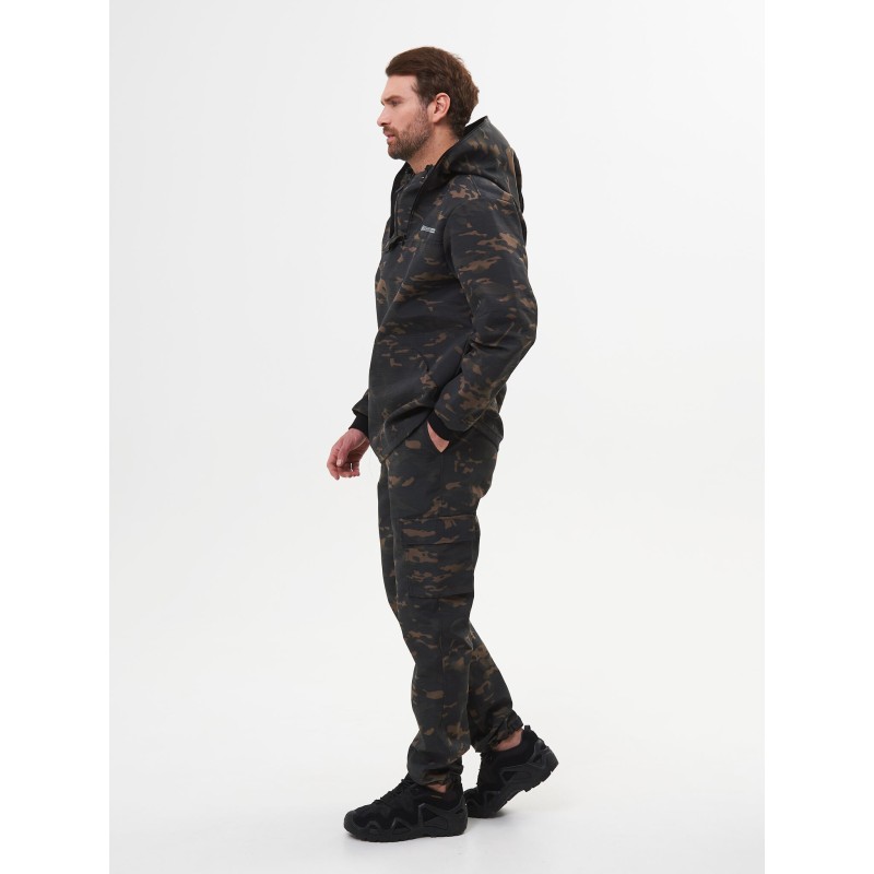 Костюм антимоскитный мужской Huntsman Антигнус Эконом Мультикам City, ткань смесовая Рип-Стоп, черный камуфляж, размер 52-54, 182-188 см