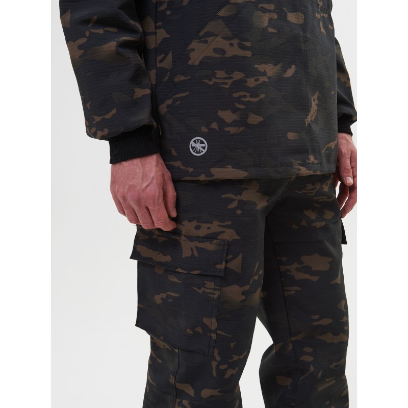 Костюм антимоскитный мужской Huntsman Антигнус Эконом Мультикам City, ткань смесовая Рип-Стоп, черный камуфляж, размер 52-54, 182-188 см