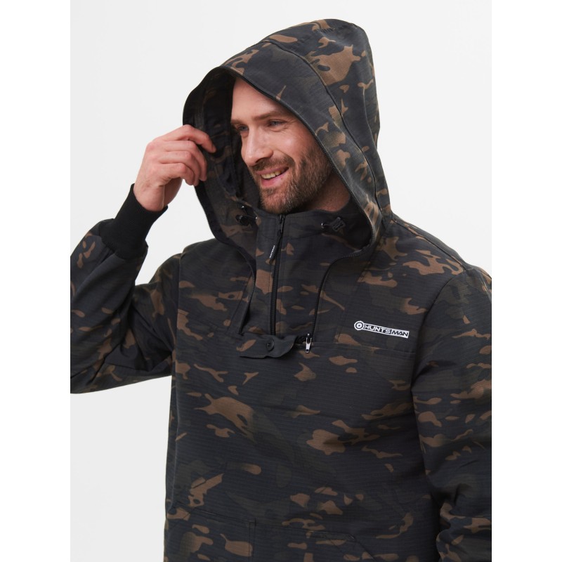 Костюм антимоскитный мужской Huntsman Антигнус Эконом Мультикам City, ткань смесовая Рип-Стоп, черный камуфляж, размер 56-58, 182-188 см