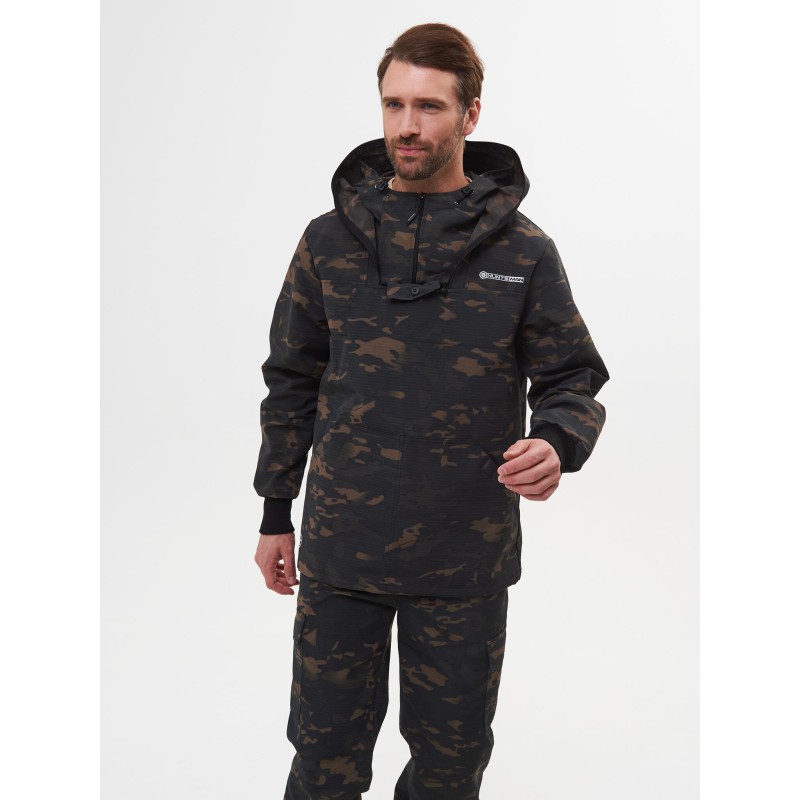 Костюм антимоскитный мужской Huntsman Антигнус Эконом Мультикам City, ткань смесовая Рип-Стоп, черный камуфляж, размер 56-58, 182-188 см