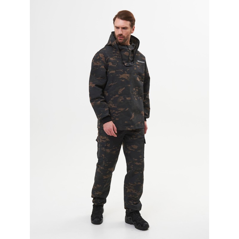 Костюм антимоскитный мужской Huntsman Антигнус Эконом Мультикам City, ткань смесовая Рип-Стоп, черный камуфляж, размер 60-62, 170-176 см