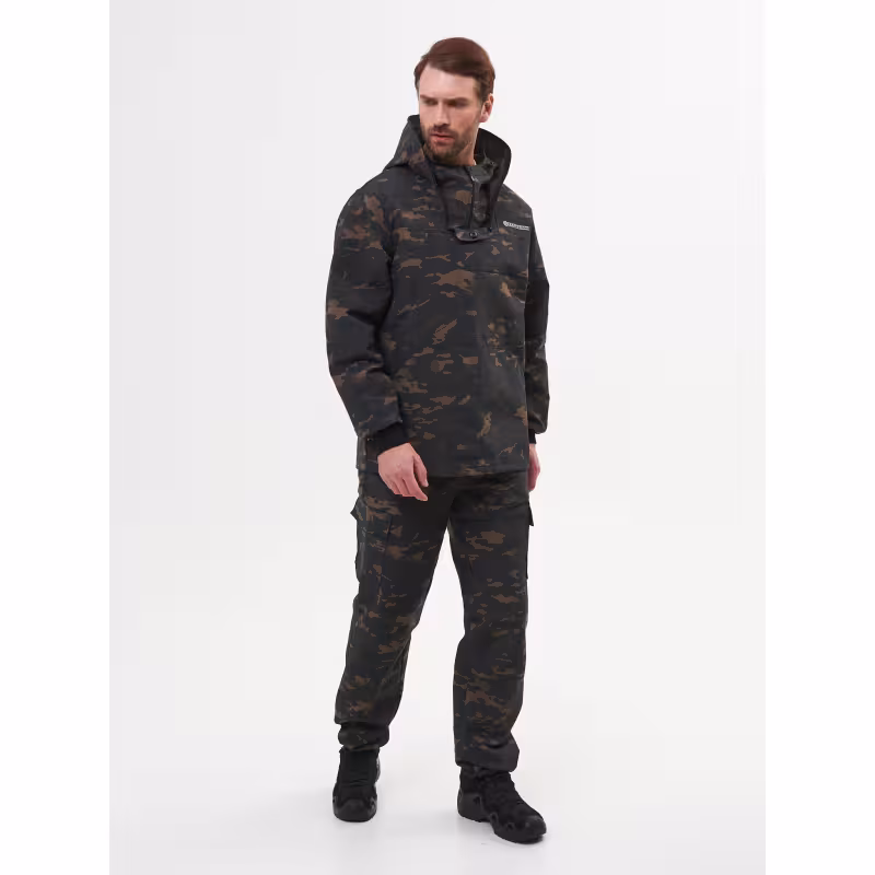 Костюм антимоскитный мужской Huntsman Антигнус Эконом Мультикам City, ткань смесовая Рип-Стоп, черный камуфляж, размер 60-62, 182-188 см