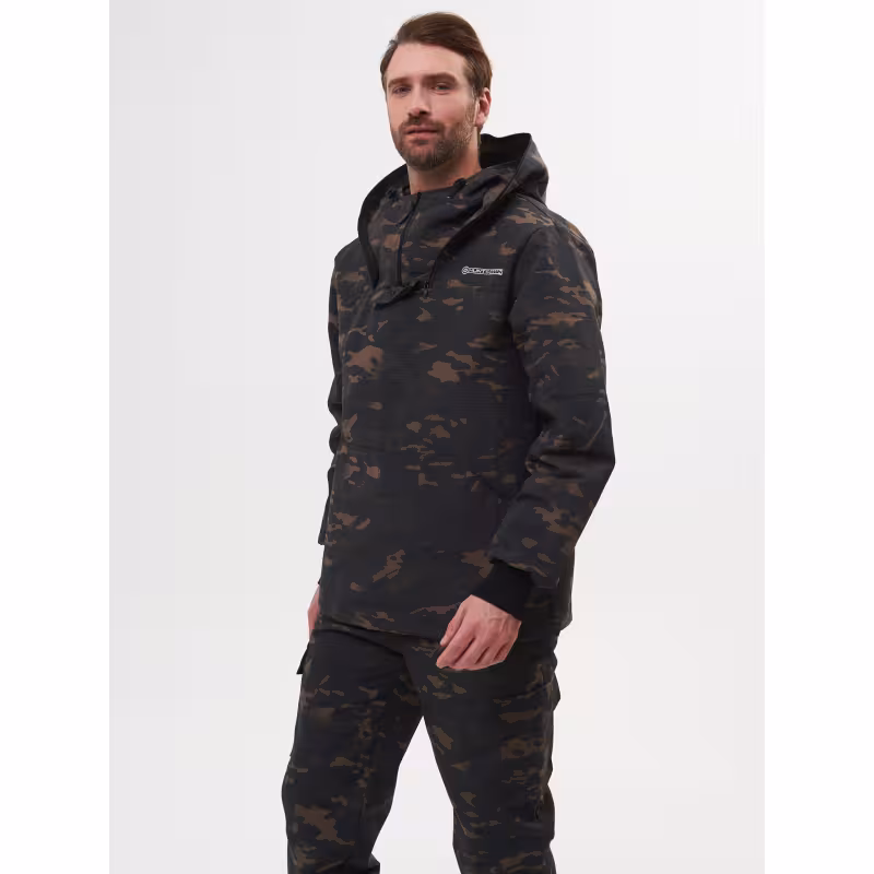 Костюм антимоскитный мужской Huntsman Антигнус Эконом Мультикам City, ткань смесовая Рип-Стоп, черный камуфляж, размер 60-62, 182-188 см