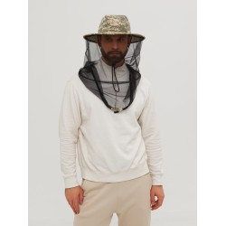 Панама-накомарник с кольцом Huntsman (Восток) Антигнус Светлый Пиксель, смесовая Рип-Стоп, камуфляж, размер 58