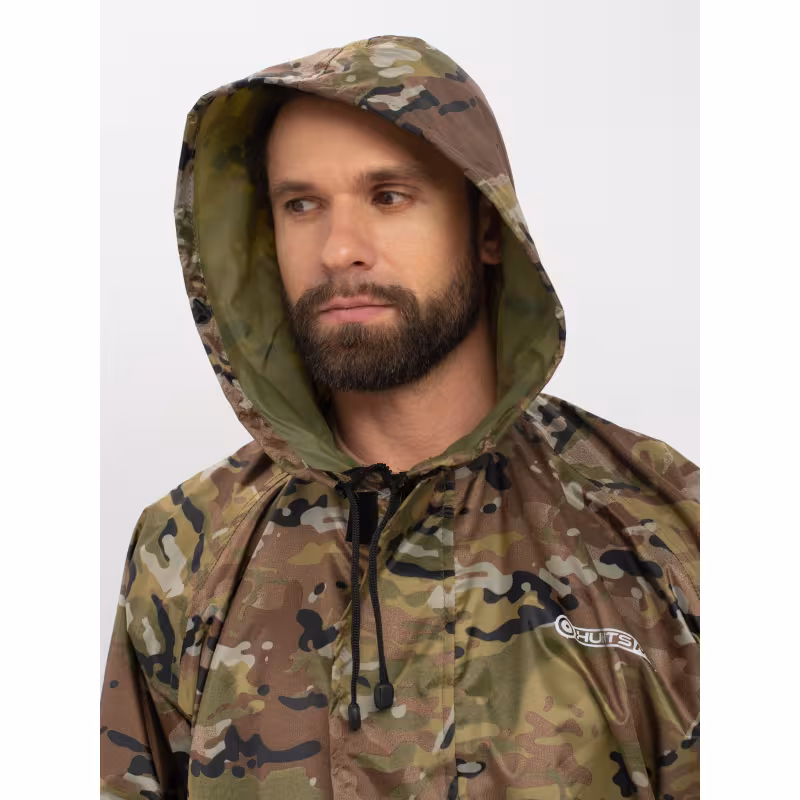 Плащ-дождевик мужской Huntsman (Восток) Мультикам, тканьТаффета, камуфляж, размер 60-62, 188 см