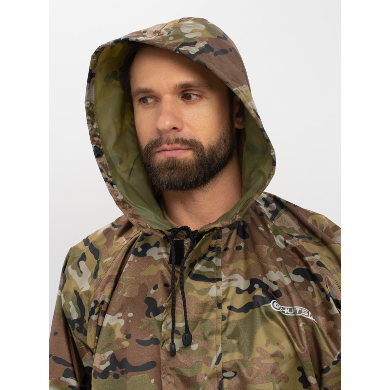 Плащ-дождевик мужской Huntsman (Восток) Мультикам, тканьТаффета, камуфляж, размер 60-62, 188 см