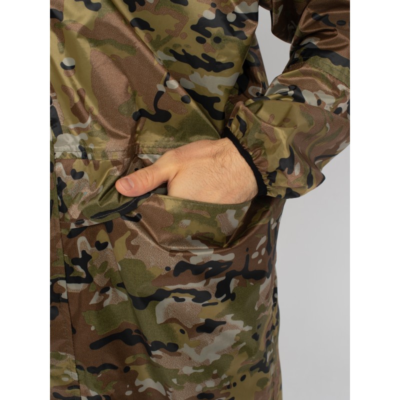 Плащ-дождевик мужской Huntsman (Восток) Мультикам, тканьТаффета, камуфляж, размер 60-62, 188 см