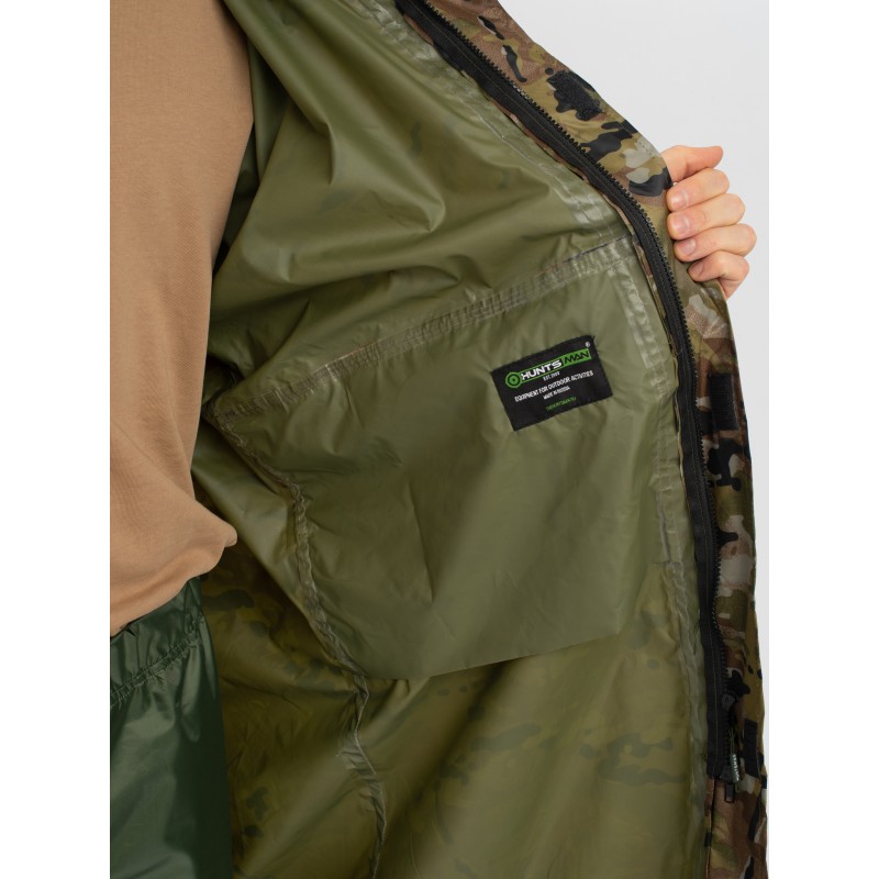 Плащ-дождевик мужской Huntsman (Восток) Мультикам, тканьТаффета, камуфляж, размер 60-62, 188 см