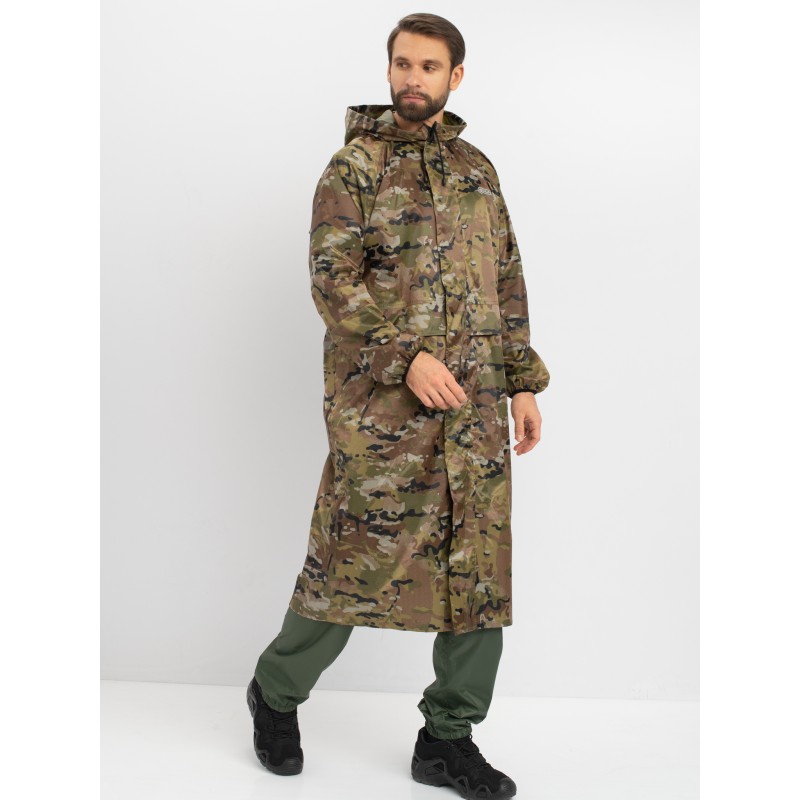 Плащ-дождевик мужской Huntsman (Восток) Мультикам, тканьТаффета, камуфляж, размер 60-62, 188 см
