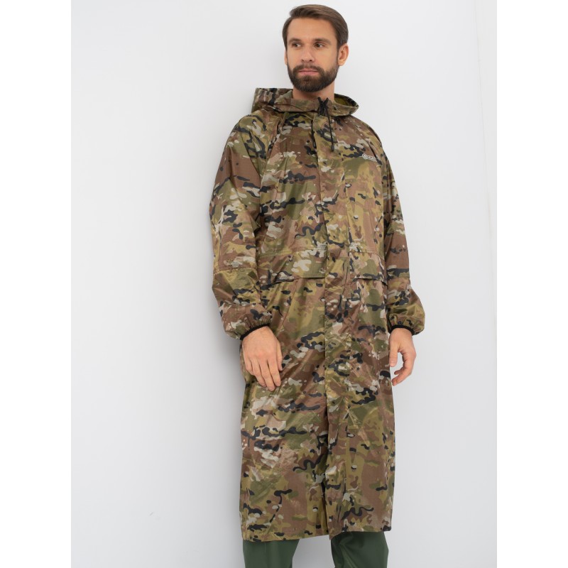 Плащ-дождевик мужской Huntsman (Восток) Мультикам, тканьТаффета, камуфляж, размер 60-62, 188 см