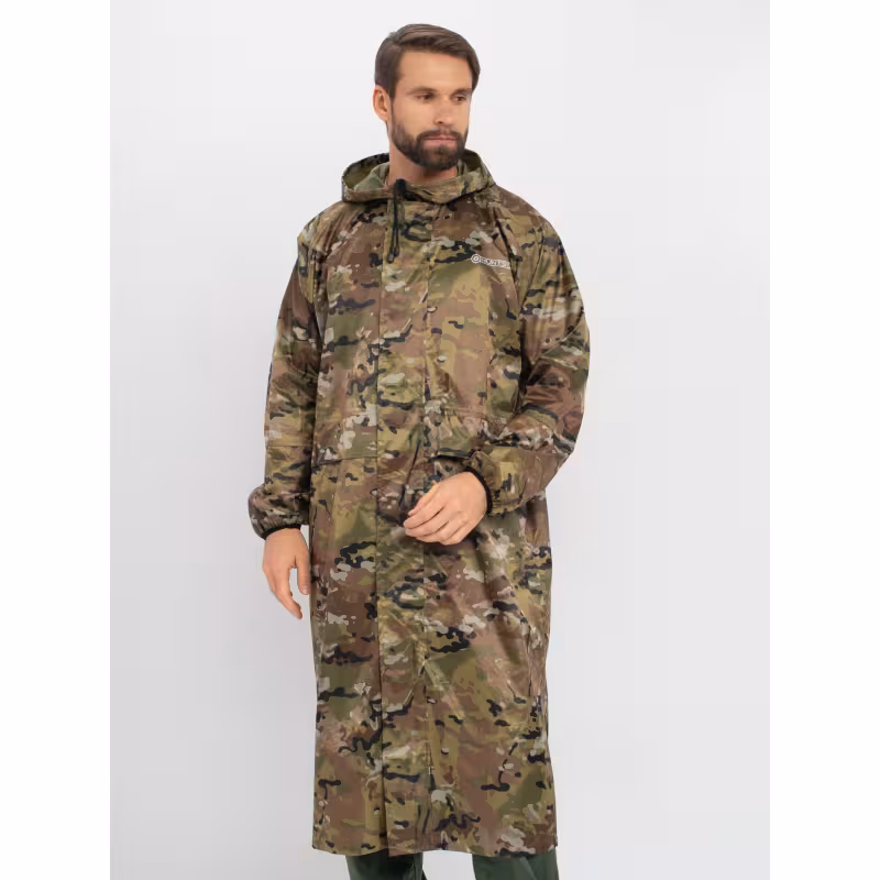 Плащ-дождевик мужской Huntsman (Восток) Мультикам, тканьТаффета, камуфляж, размер 60-62, 188 см