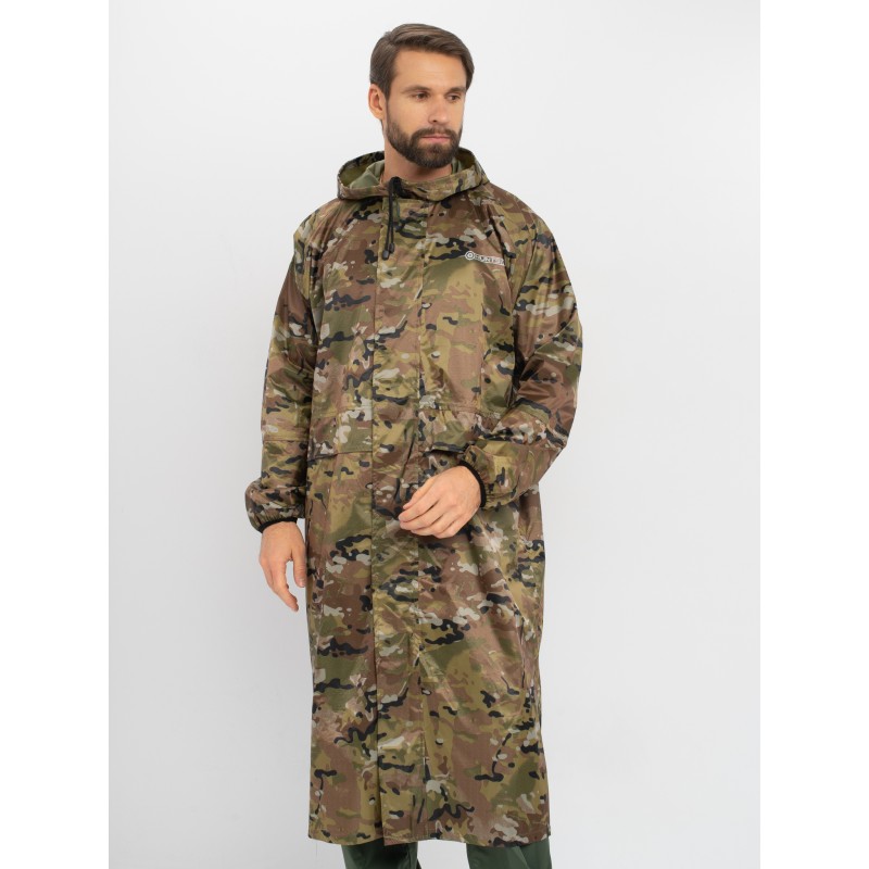 Плащ-дождевик мужской Huntsman (Восток) Мультикам, тканьТаффета, камуфляж, размер 60-62, 188 см