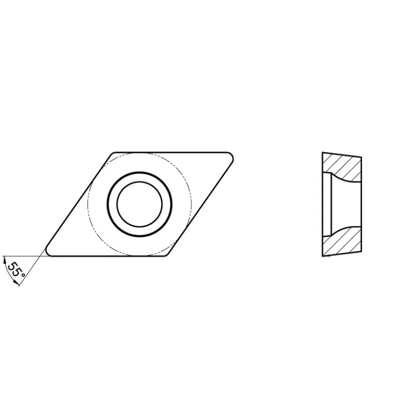 Пластина токарная Garwin DCMT11T304-PM2-GH20U,для чистовой обработки, универсальный сплав