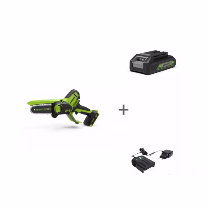 Электропила-сучкорез аккумуляторная Greenworks G24MCS10