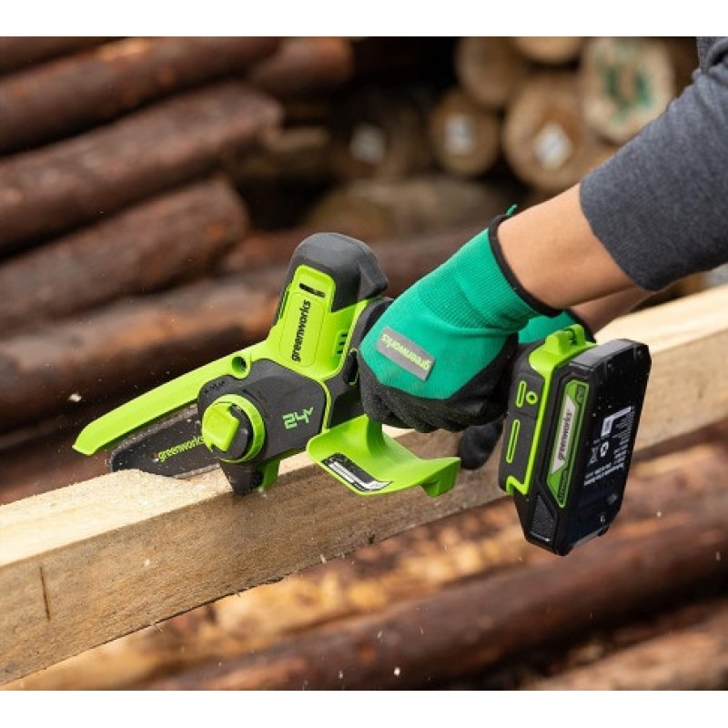 Электропила-сучкорез аккумуляторная Greenworks G24MCS10