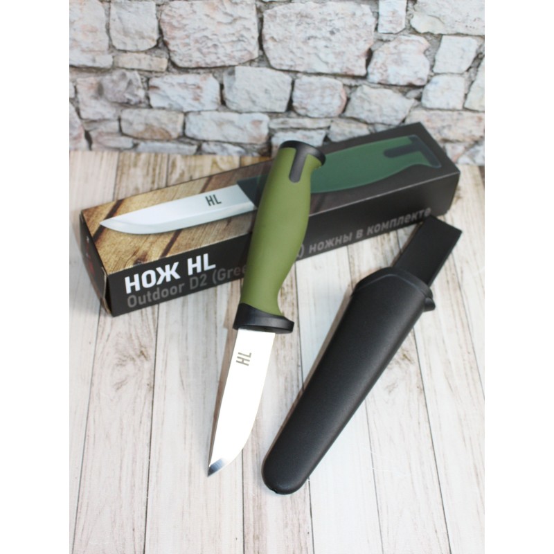 Нож туристический HL Outdoor D2 Green+Black, клинок 9 см