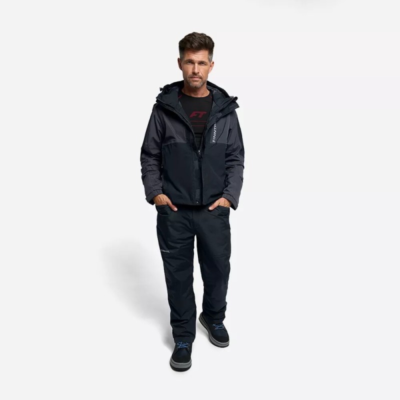 Брюки мужские Finntrail LightSuit 4614 Graphite, мембрана Hard-Tex, черный, размер 40-42 (XXS), 155-165 см