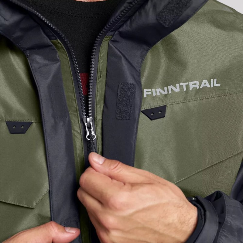 Куртка забродная мужская Finntrail Coaster 4023 Khaki, мембрана Hard-Tex, хаки, размер 54-56 (MK), 170-180 см