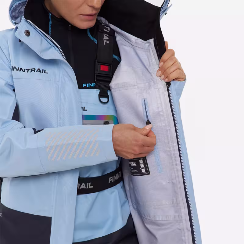 Куртка женская Finntrail Rachel 6455 LightBlue, мембрана Hard-Tex, голубой, размер 48-50 (L), 170-180 см