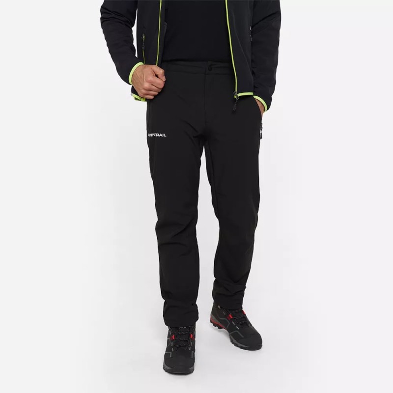 Брюки мужские Finntrail Nitro 4603 Graphite, ткань Софтшелл, черный, размер 42-44 (XS), 160-170 см