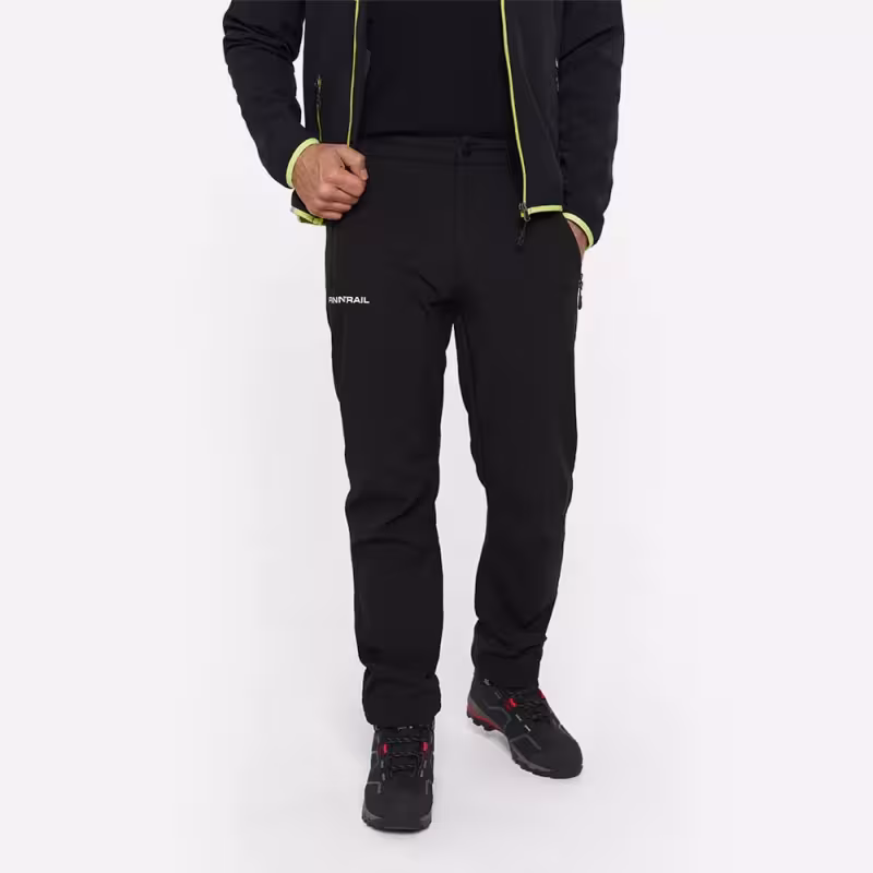 Брюки мужские Finntrail Nitro 4603 Graphite, ткань Софтшелл, черный, размер 44-46 (S), 165-175 см