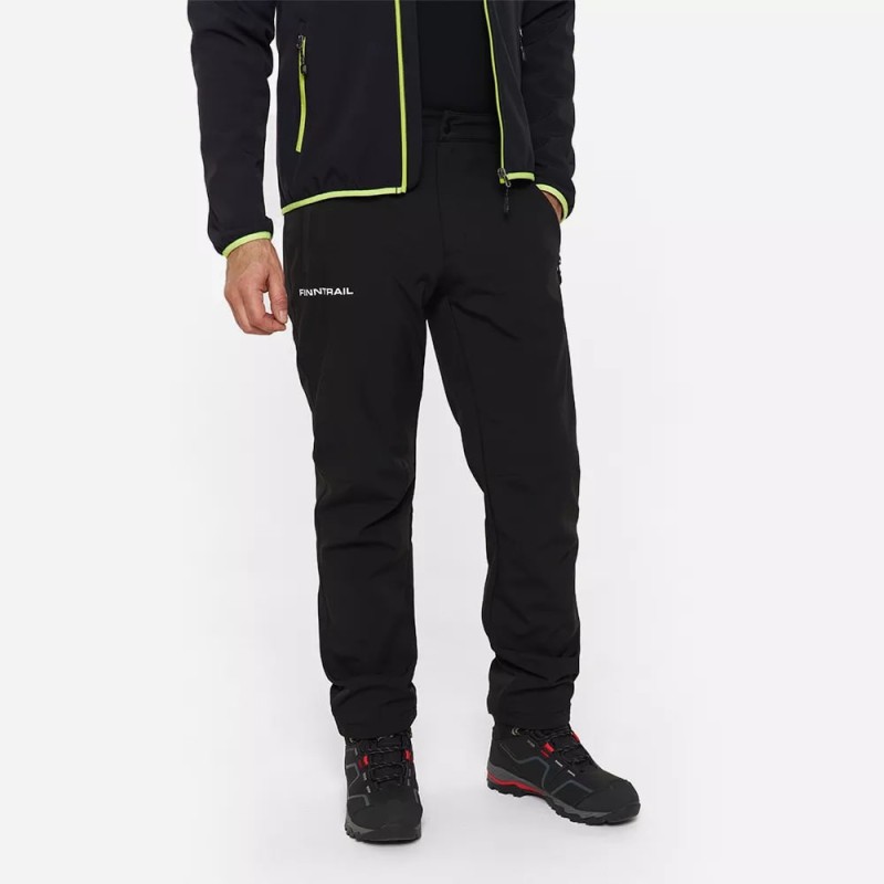 Брюки мужские Finntrail Nitro 4603 Graphite, ткань Софтшелл, черный, размер 58-60 (XXL), 185-195 см